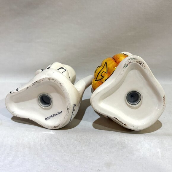 BLUE SKY Clayworks Halloween GHOST JACK-O-LANTERN Spider Salt Pepper Shaker Set - Picture 6 of 7